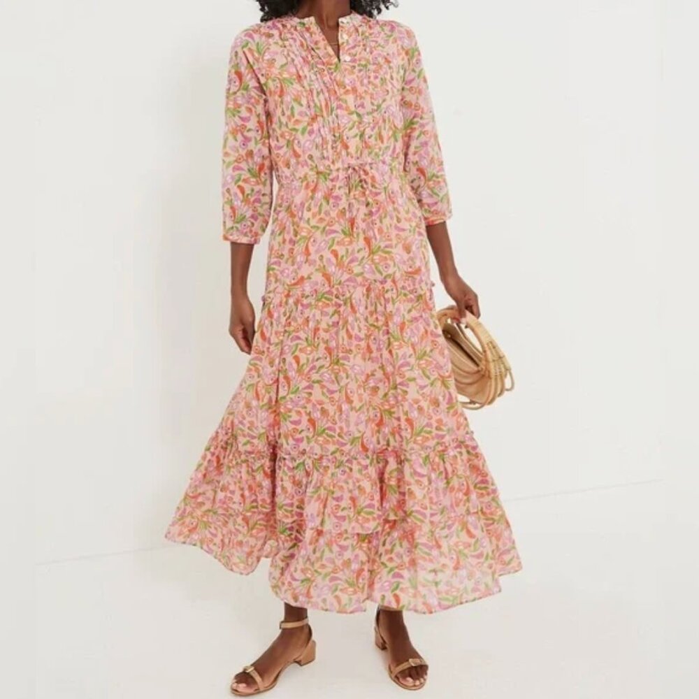 Tuckernuck Banjanan Bazaar Organic Cotton Maxi Dress in Mini Bloom Rose Floral